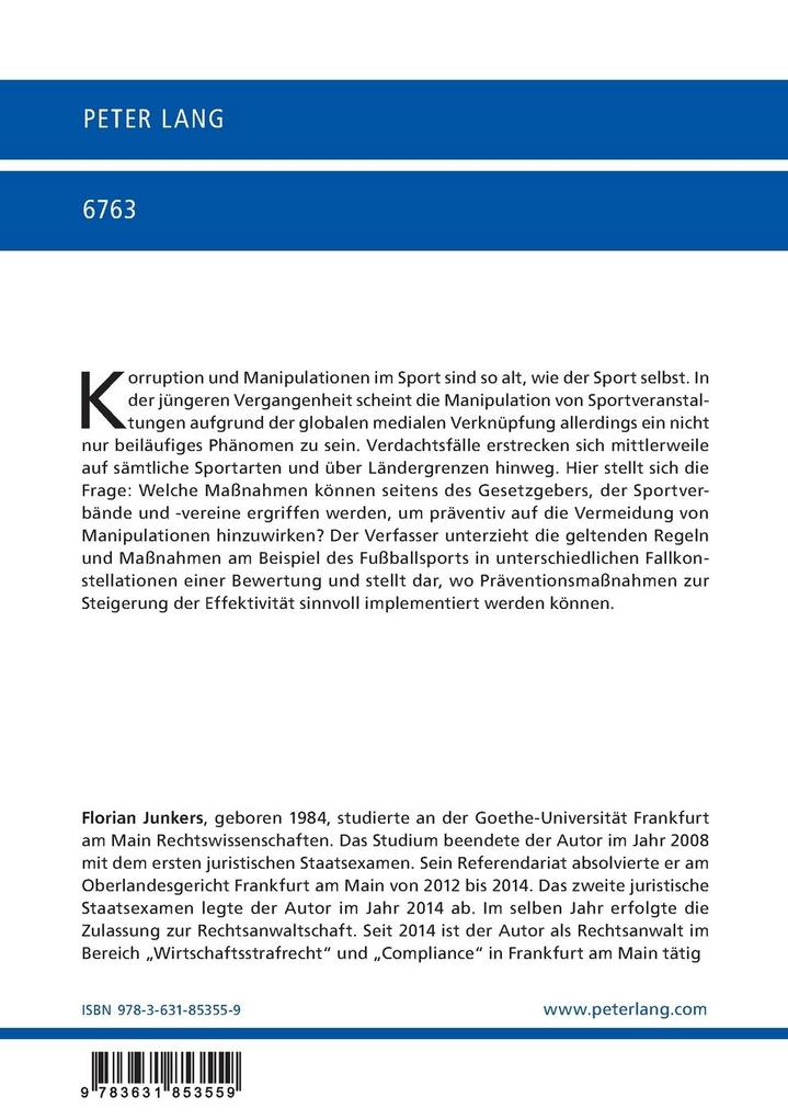 Weitere Ansicht: Wirtschaftskriminalität im organisierten Sport | Florian Junkers