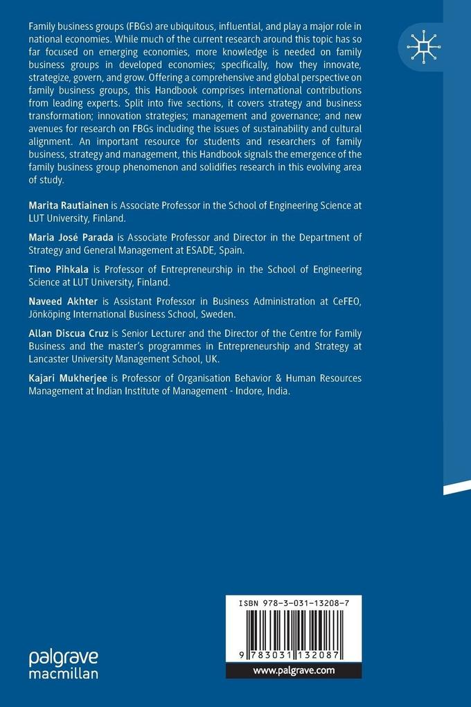 Weitere Ansicht: The Palgrave Handbook of Managing Family Business Groups