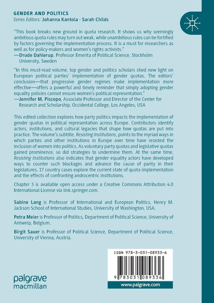 Weitere Ansicht: Party Politics and the Implementation of Gender Quotas