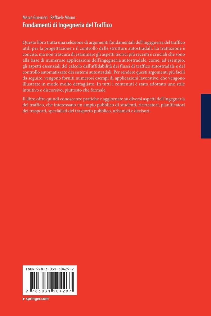 Weitere Ansicht: Fondamenti di Ingegneria del Traffico | Marco Guerrieri, Raffaele Mauro