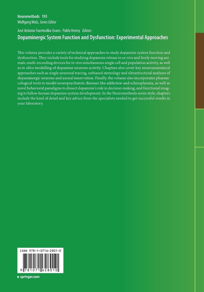 Weitere Ansicht: Dopaminergic System Function and Dysfunction: Experimental Approaches