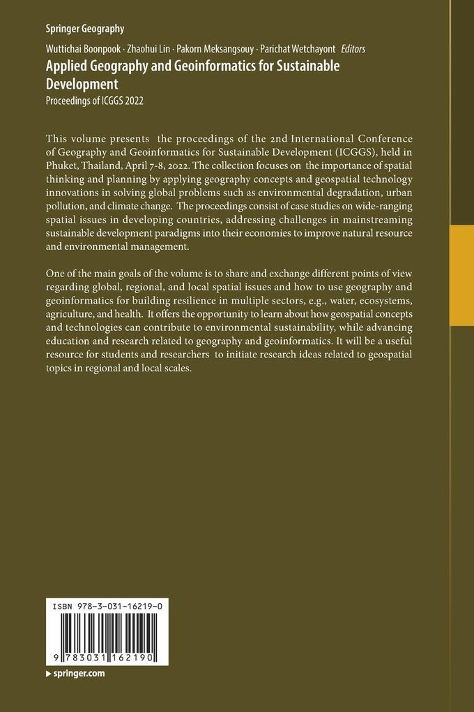 Weitere Ansicht: Applied Geography and Geoinformatics for Sustainable Development