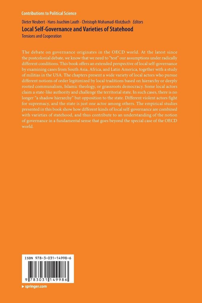 Weitere Ansicht: Local Self-Governance and Varieties of Statehood
