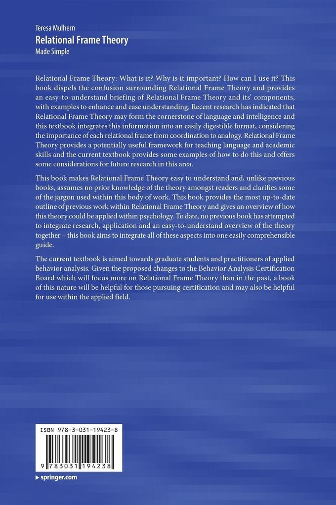 Weitere Ansicht: Relational Frame Theory | Teresa Mulhern