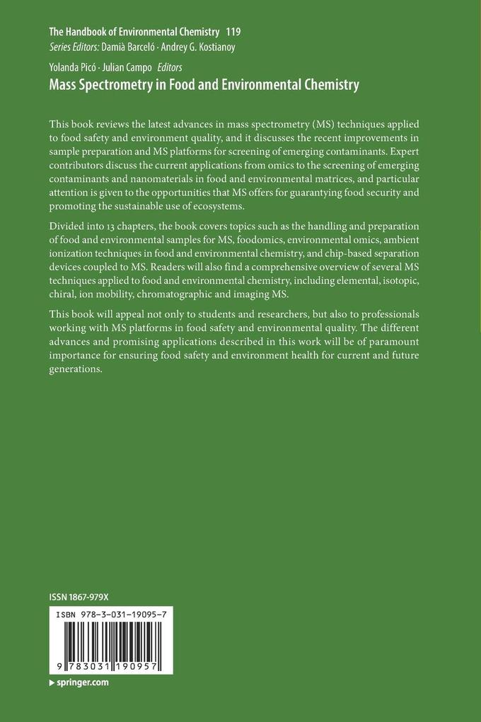 Weitere Ansicht: Mass Spectrometry in Food and Environmental Chemistry