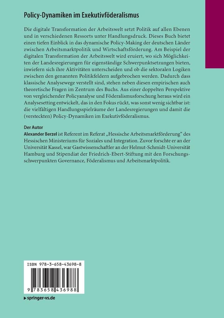 Weitere Ansicht: Policy-Dynamiken im Exekutivföderalismus | Alexander Berzel
