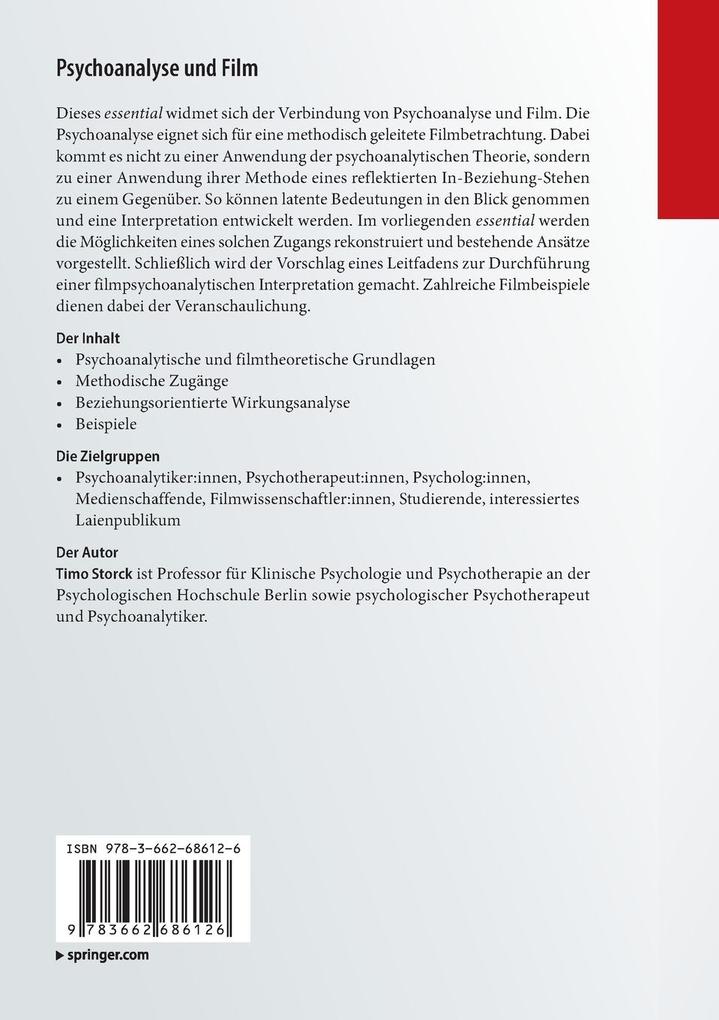 Weitere Ansicht: Psychoanalyse und Film | Timo Storck
