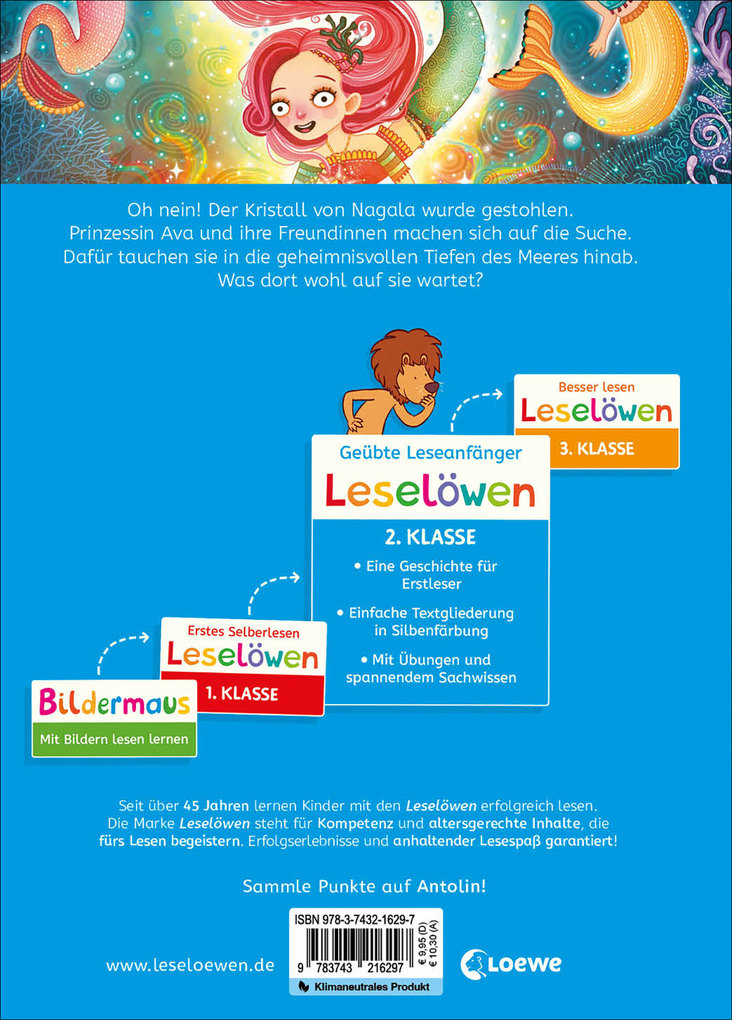 Weitere Ansicht: Leselöwen 2. Klasse - Die Meermädchen und der gestohlene Kristall | Barbara Rose