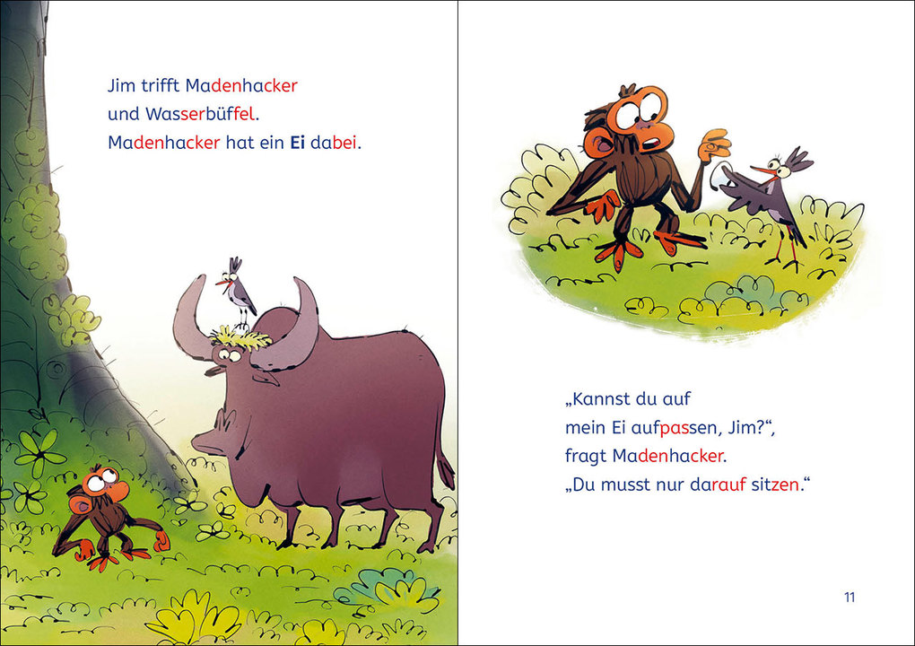 Weitere Ansicht: Leselöwen 1. Klasse - Jim ist mies drauf - Jim brütet etwas aus! | Suzanne Lang