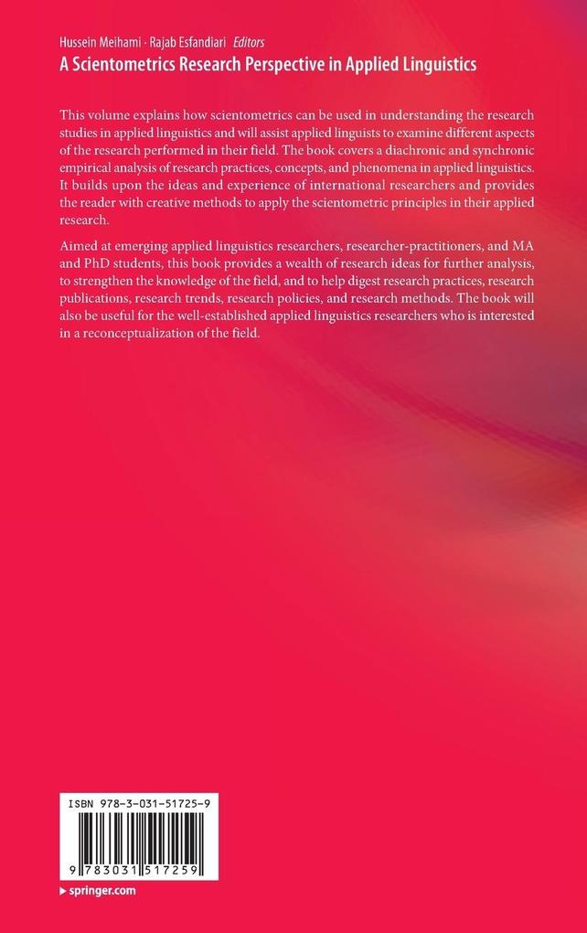 Weitere Ansicht: A Scientometrics Research Perspective in Applied Linguistics