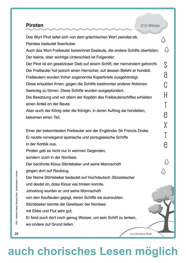 Weitere Ansicht: Tandemlesen 3. Klasse | Barbara Peters, Barbara Rath