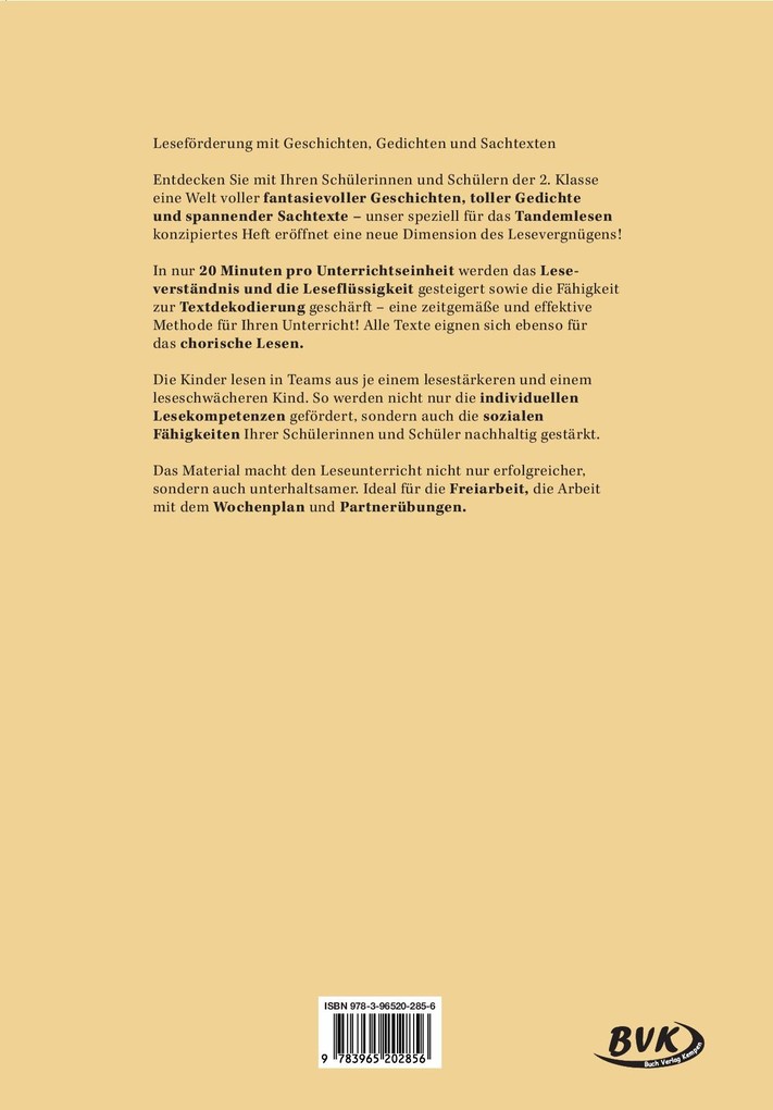 Weitere Ansicht: Tandemlesen 2. Klasse | Barbara Peters, Maria Schmetz