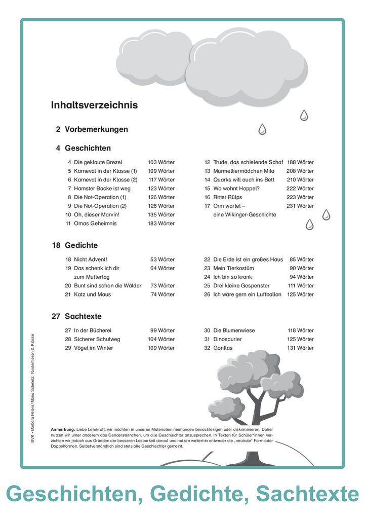 Weitere Ansicht: Tandemlesen 2. Klasse | Barbara Peters, Maria Schmetz