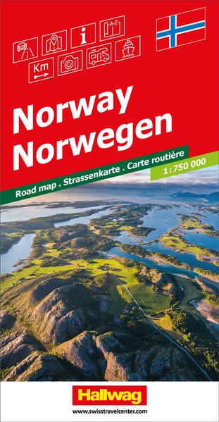 Produktbild: Hallwag Strassenkarte Norwegen 1:750.000
