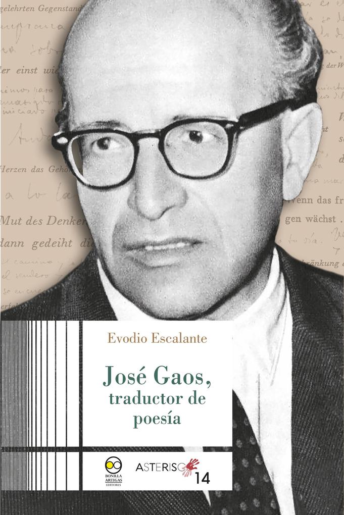 Produktbild: José Gaos, traductor de poesía | Evodio Escalante