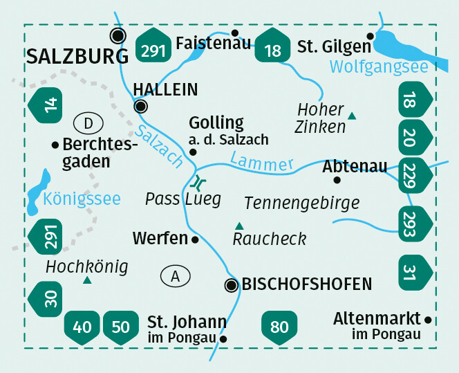 Weitere Ansicht: KOMPASS Wanderkarte 15 Tennengebirge, Hochkönig, Hallein, Bischofshofen 1:50.000