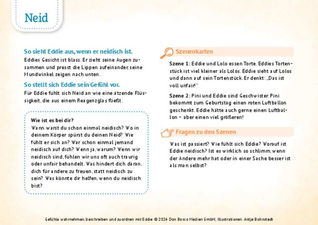 Weitere Ansicht: Gefühle wahrnehmen, beschreiben und zuordnen mit Eddie | Antje Bohnstedt