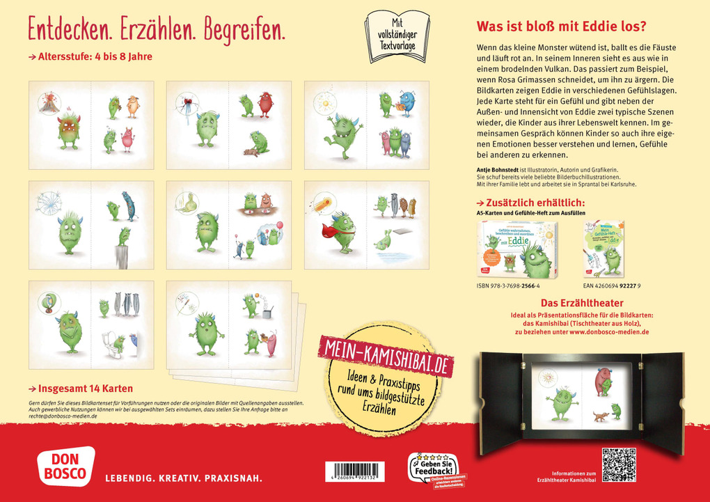 Weitere Ansicht: Eddie. Gefühle wahrnehmen, erkennen und benennen. Kamishibai Bildkartenset | Antje Bohnstedt