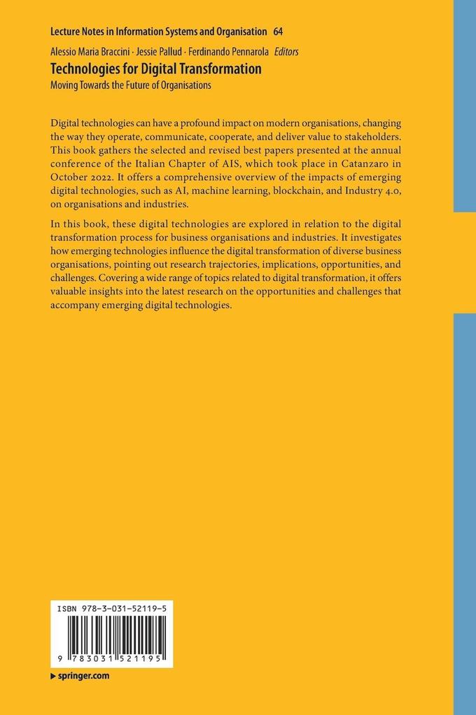 Weitere Ansicht: Technologies for Digital Transformation