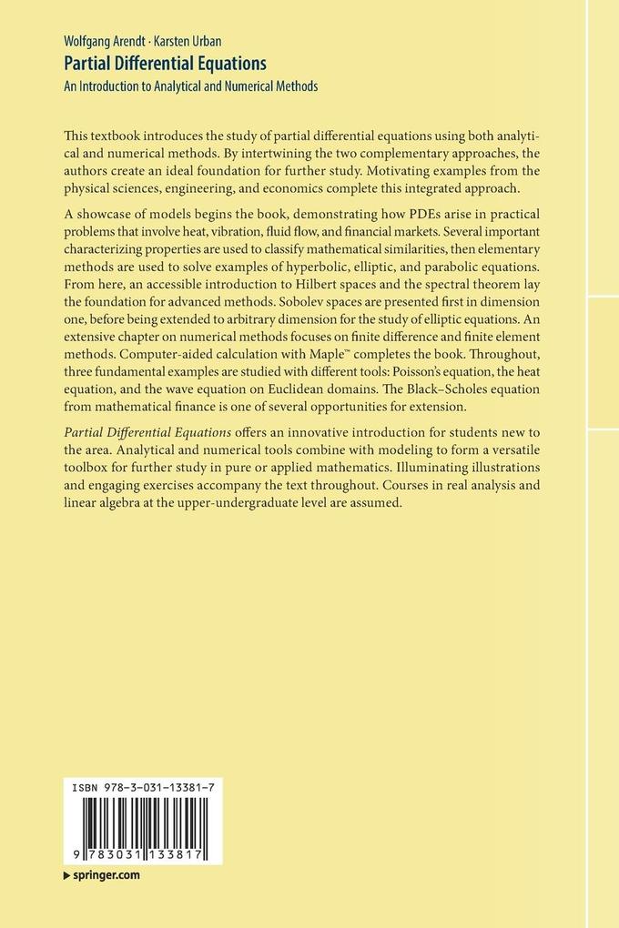 Weitere Ansicht: Partial Differential Equations | Wolfgang Arendt, Karsten Urban