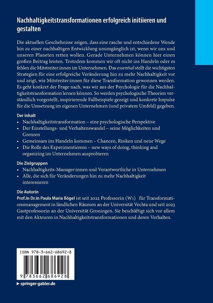 Weitere Ansicht: Nachhaltigkeitstransformationen erfolgreich initiieren und gestalten | Paula Maria Bögel