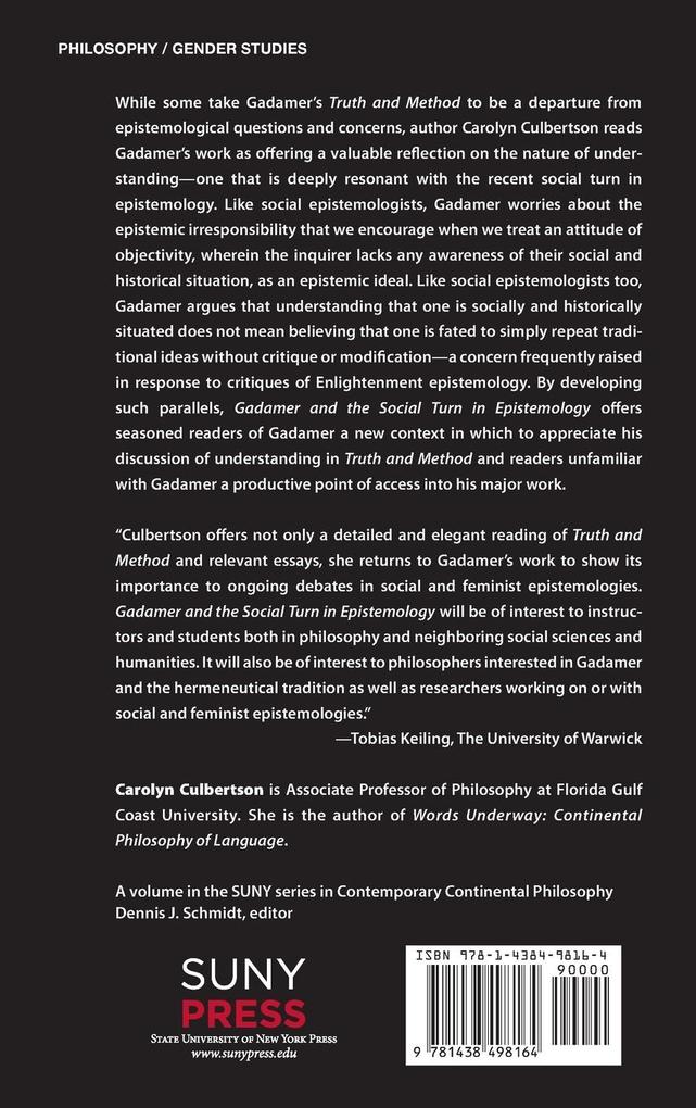 Weitere Ansicht: Gadamer and the Social Turn in Epistemology | Carolyn Culbertson