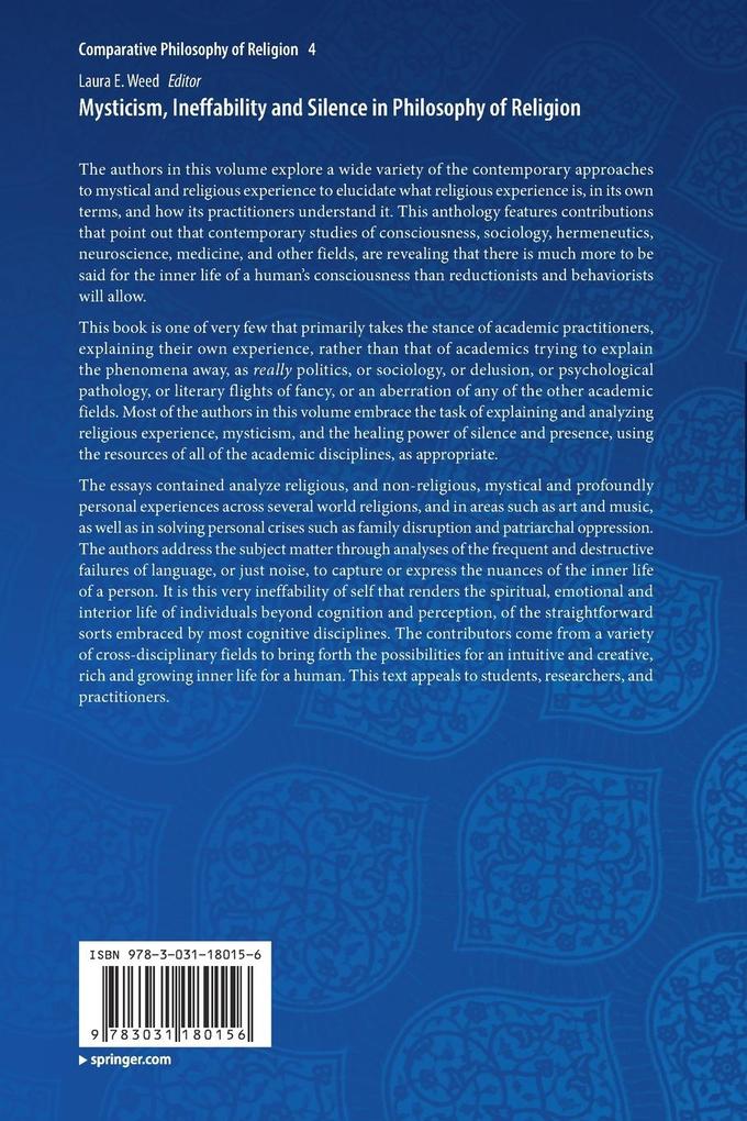 Weitere Ansicht: Mysticism, Ineffability and Silence in Philosophy of Religion