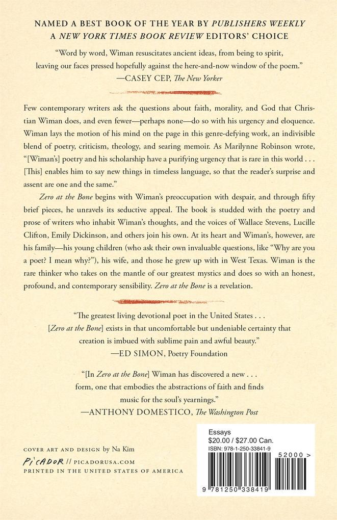 Weitere Ansicht: Zero at the Bone | Christian Wiman