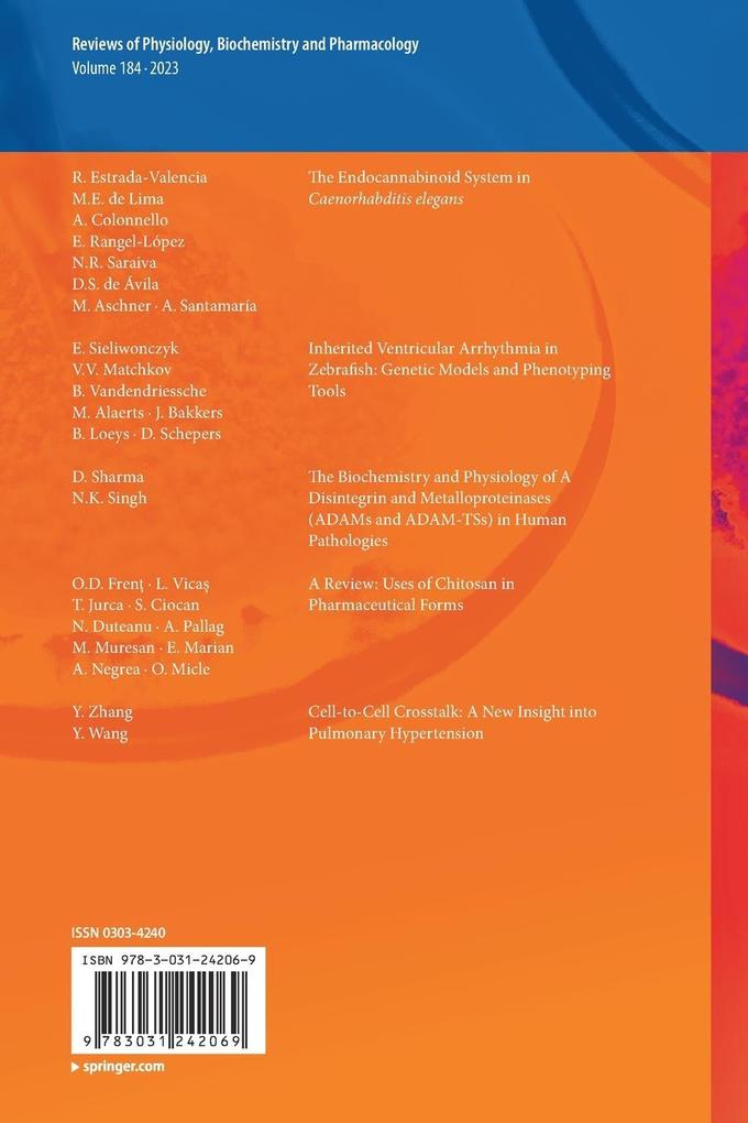 Weitere Ansicht: Reviews of Physiology, Biochemistry and Pharmacology