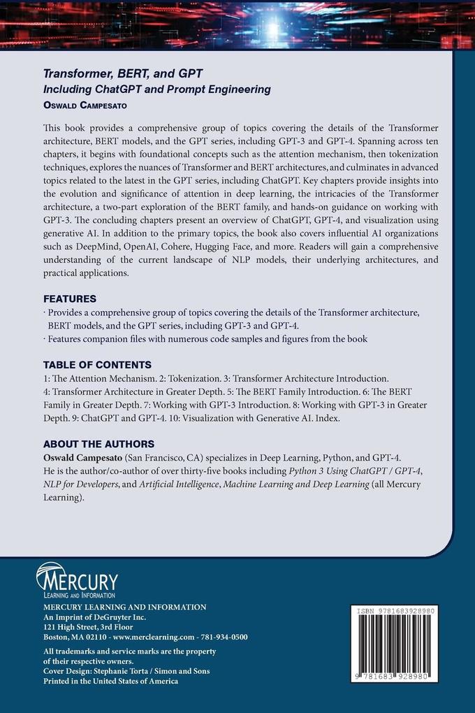 Weitere Ansicht: Transformer, BERT, and GPT | Oswald Campesato