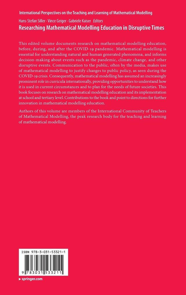 Weitere Ansicht: Researching Mathematical Modelling Education in Disruptive Times
