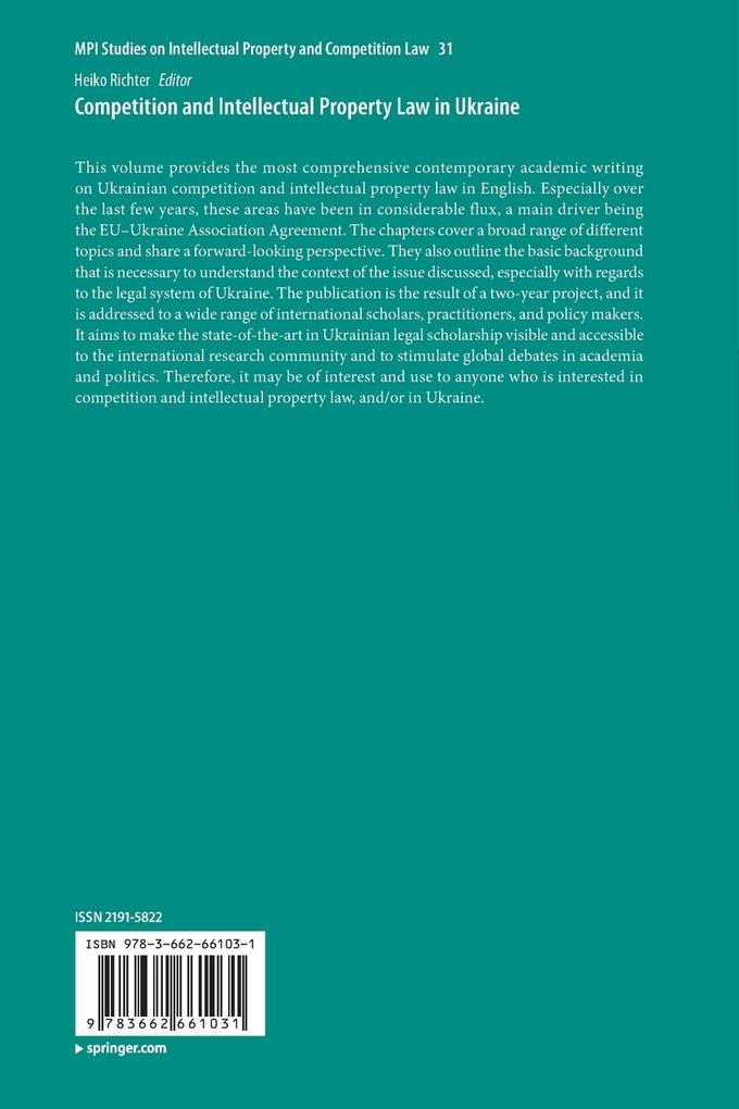 Weitere Ansicht: Competition and Intellectual Property Law in Ukraine