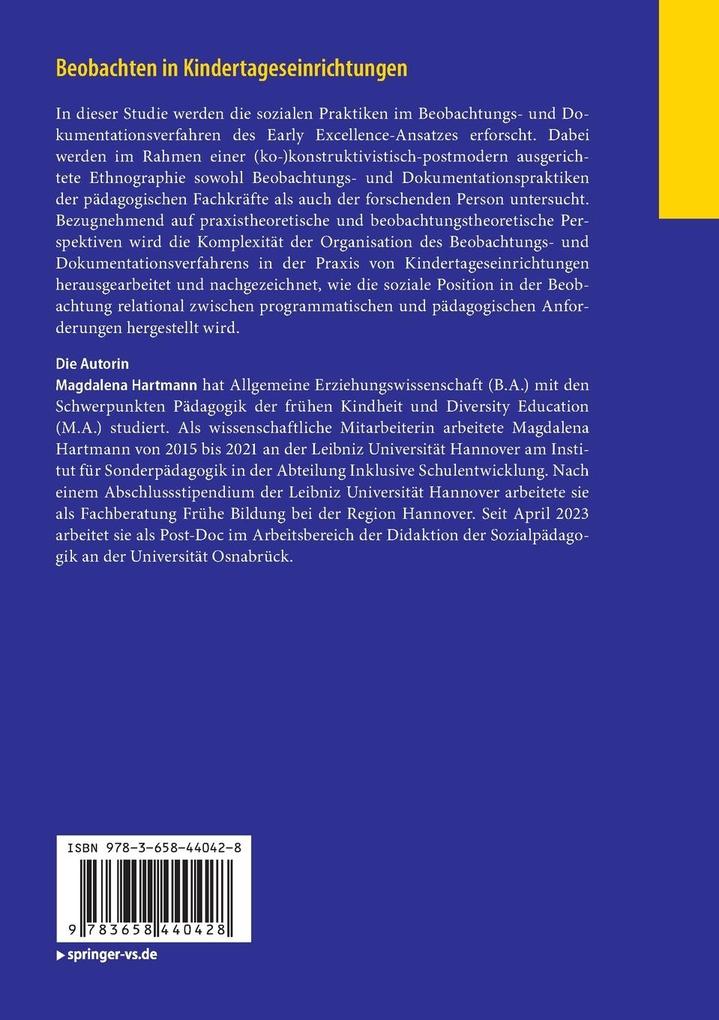 Weitere Ansicht: Beobachten in Kindertageseinrichtungen | Magdalena Hartmann