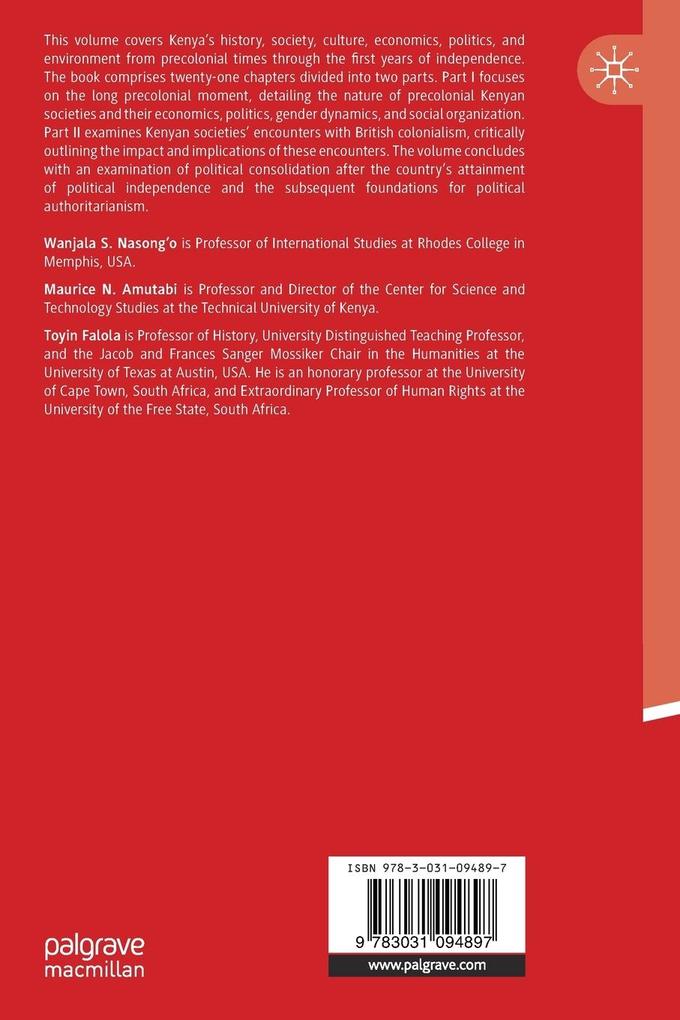 Weitere Ansicht: The Palgrave Handbook of Kenyan History