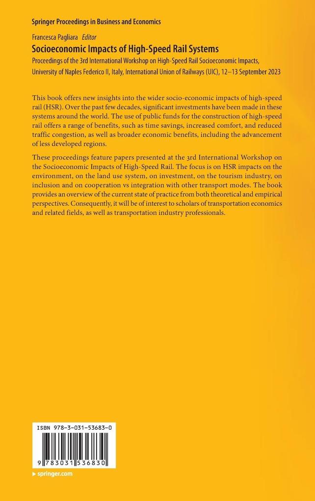 Weitere Ansicht: Socioeconomic Impacts of High-Speed Rail Systems