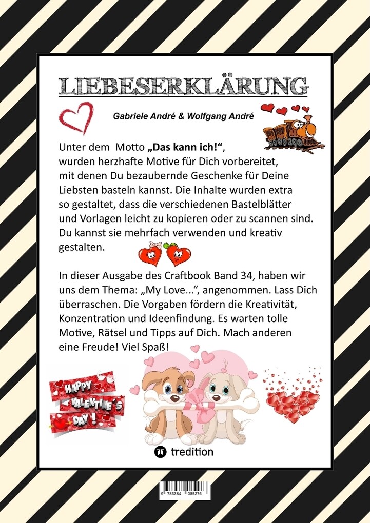 Weitere Ansicht: CRAFTBOOK - VALENTINSTAG - HERZEN - LIEBE MOTIVE - LOVEBOX - RÄTSEL - AMOR - ÜBERRASCHUNG - BASTELIDEEN - TIERLIEBE | Gabriele André, Wolfgang André