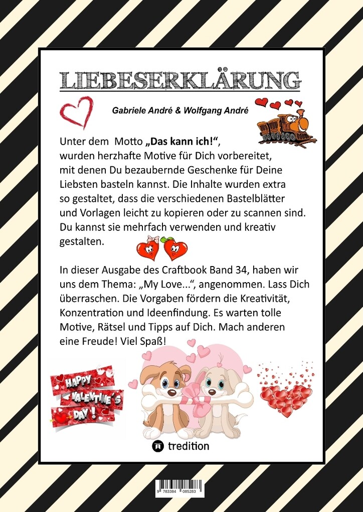 Weitere Ansicht: CRAFTBOOK - VALENTINSTAG - HERZEN - LIEBE MOTIVE - LOVEBOX - RÄTSEL - AMOR - ÜBERRASCHUNG - BASTELIDEEN - TIERLIEBE | Gabriele André, Wolfgang André