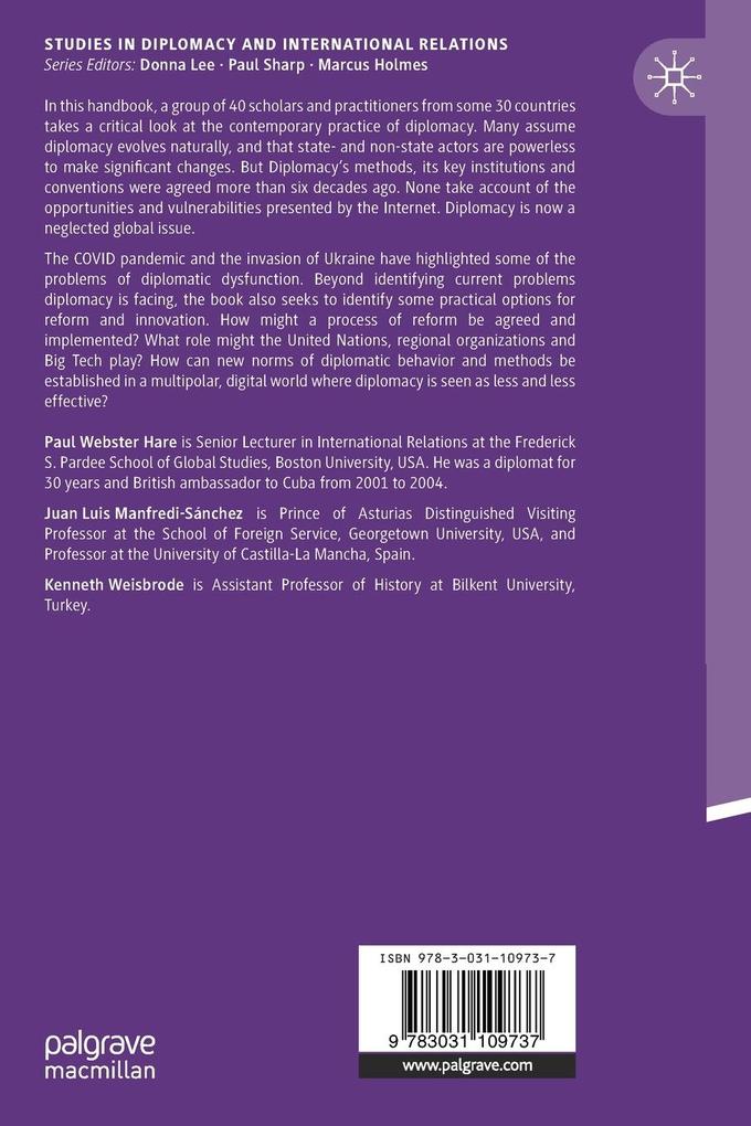 Weitere Ansicht: The Palgrave Handbook of Diplomatic Reform and Innovation