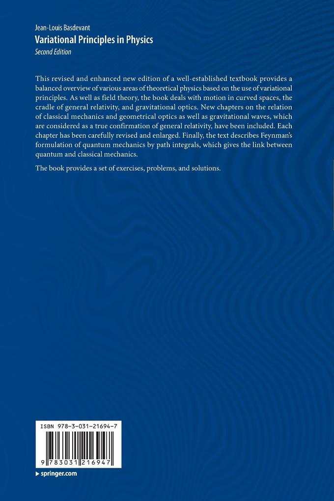 Weitere Ansicht: Variational Principles in Physics | Jean-Louis Basdevant