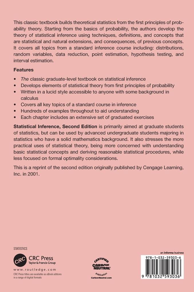 Weitere Ansicht: Statistical Inference | George Casella, Roger Berger