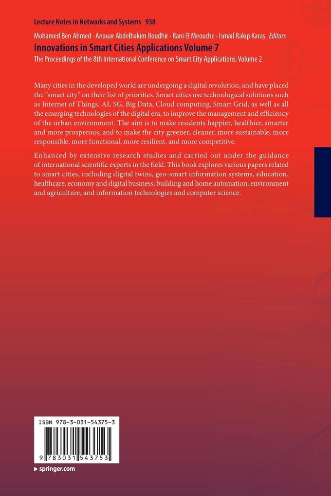 Weitere Ansicht: Innovations in Smart Cities Applications Volume 7