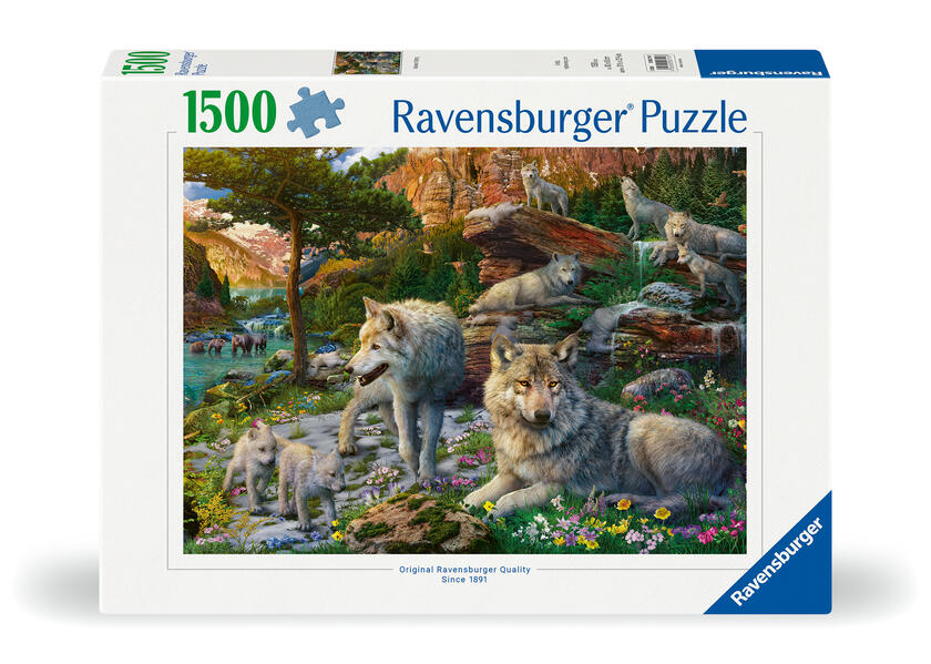 Produktbild: Erwachsenenpuzzle 1500 Teile - Wolfsrudel im Frühlingserwachen