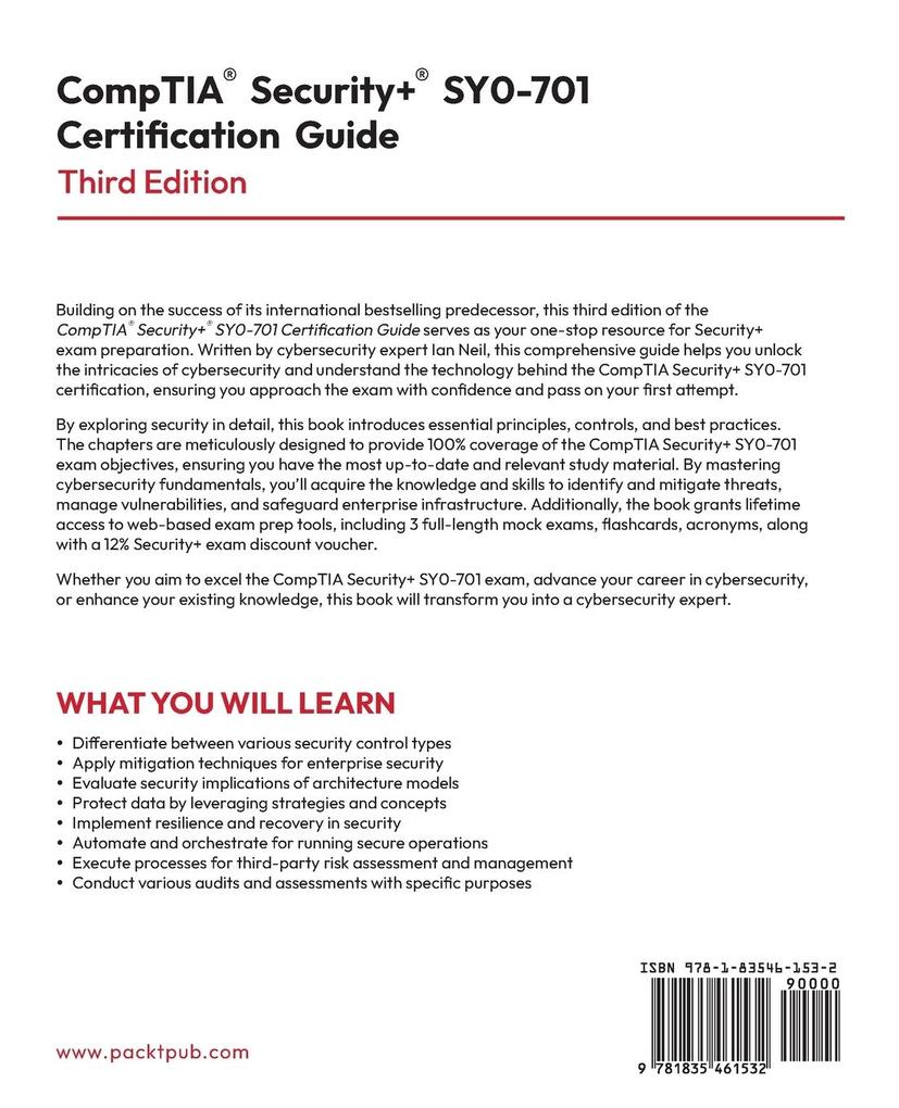 Weitere Ansicht: CompTIA® Security+® SY0-701 Certification Guide - Third Edition | Ian Neil