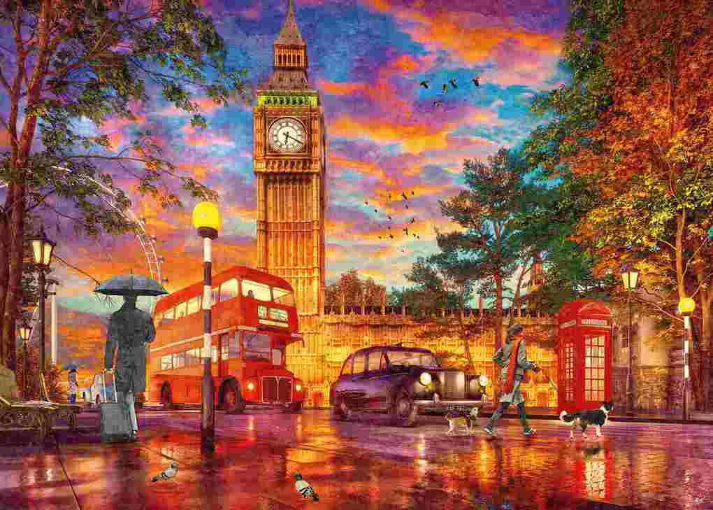 Weitere Ansicht: Erwachsenenpuzzle 1000 Teile - Sonnenuntergang in London