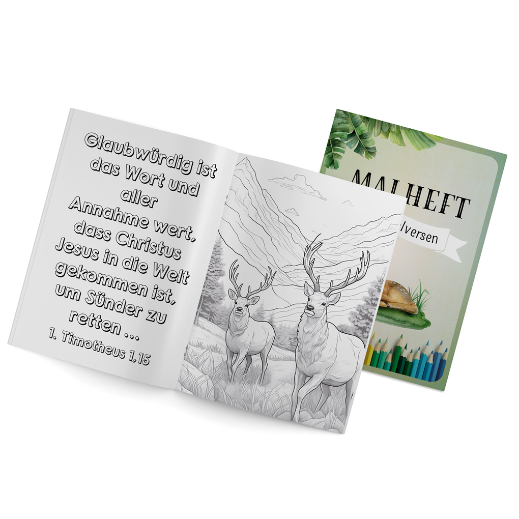 Weitere Ansicht: Malheft mit Bibelversen