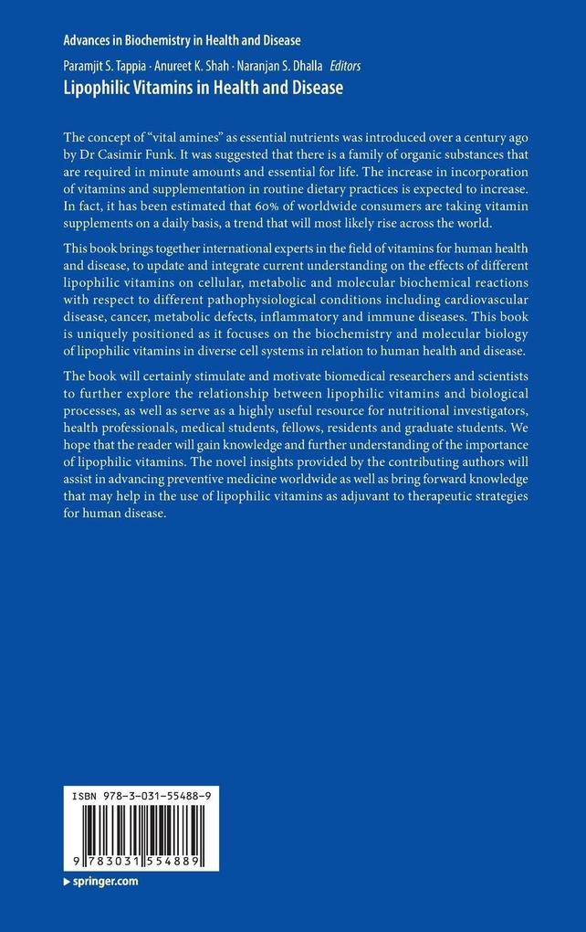 Weitere Ansicht: Lipophilic Vitamins in Health and Disease