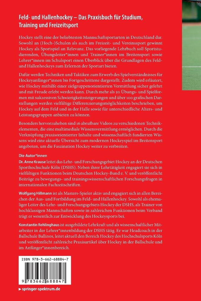 Weitere Ansicht: Feld- und Hallenhockey - Das Praxisbuch für Studium, Training und Freizeitsport | Anne Krause, Wolfgang Hillmann, Konstantin Rehlinghaus