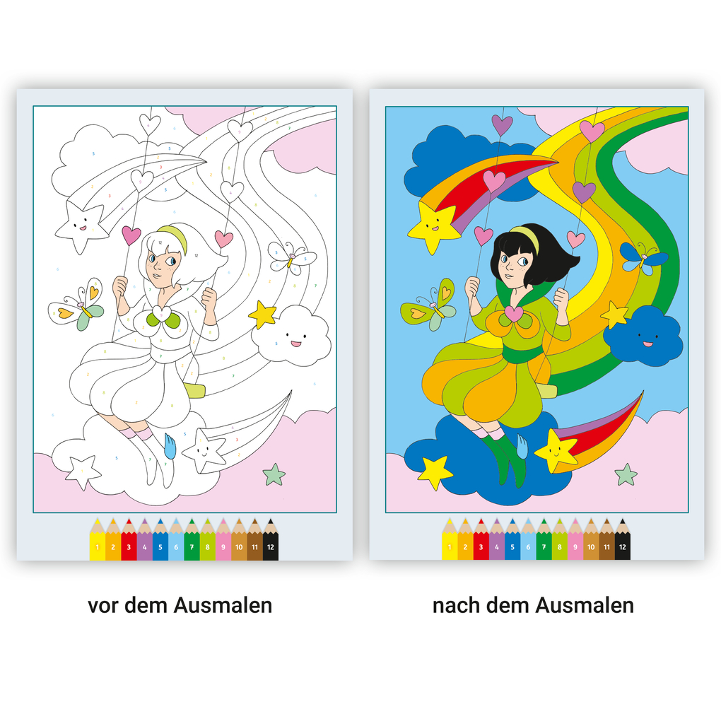 Weitere Ansicht: CreArt Malen nach Zahlen ab 5: Regenbogenland