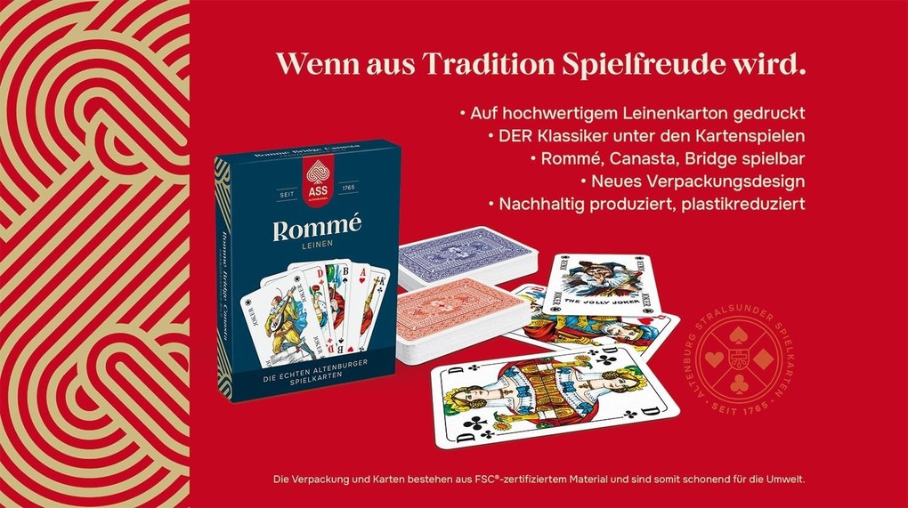 Weitere Ansicht: Rommé Leinenprägung, französisches Bild
