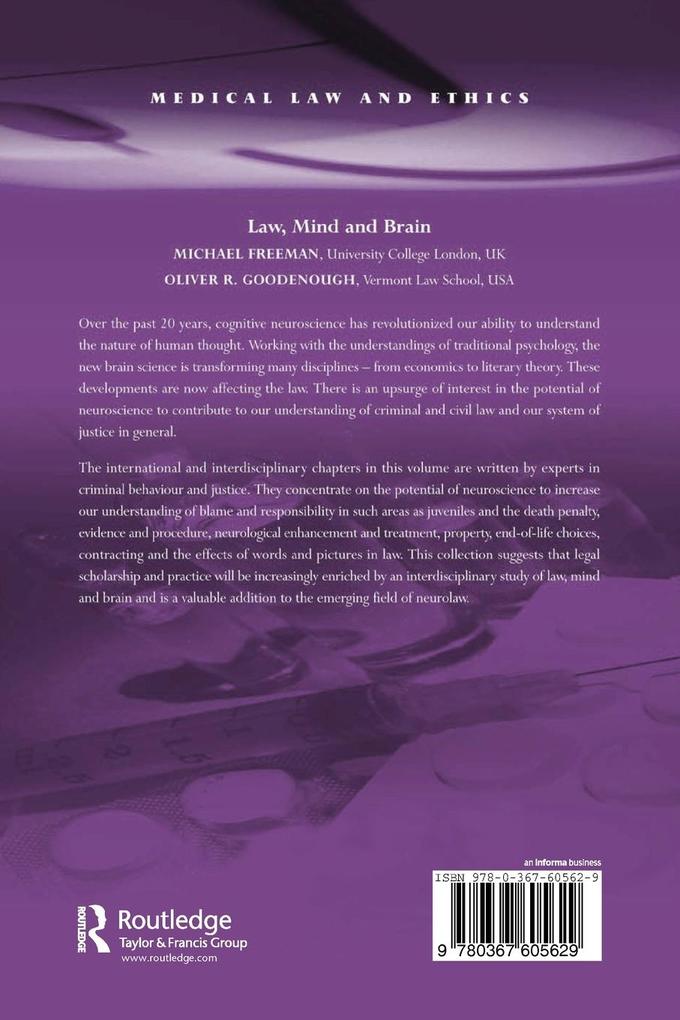 Weitere Ansicht: Law, Mind and Brain | Michael Freeman, Oliver R. Goodenough